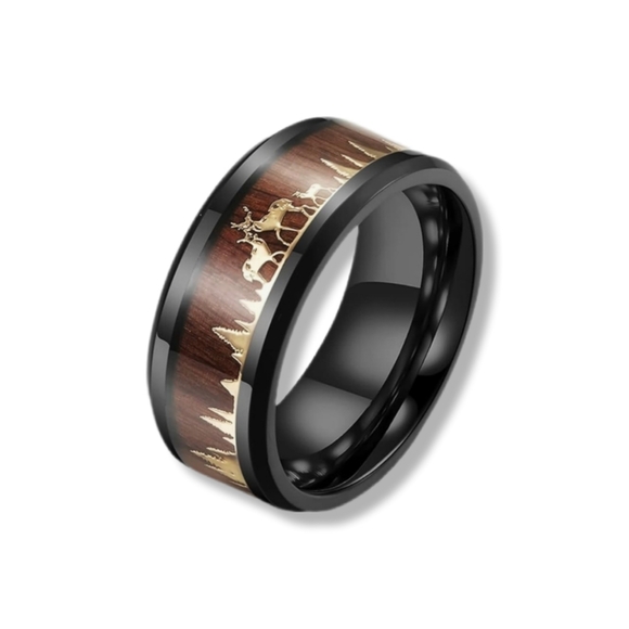 Men's titanium reindeer ring Size 10 - Picture 1 of 8